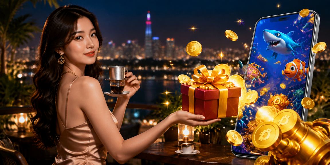 Người dùng tại Hà Nội uống cà phê và chơi trò bắn cá trực tuyến trong không gian ấm cúng